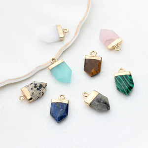 Natural Stone Geometric Birthstone Charms 10*18mm 2pcs/lot
