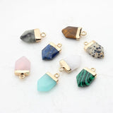 Natural Stone Geometric Birthstone Charms 10*18mm 2pcs/lot