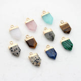 Natural Stone Geometric Birthstone Charms 10*18mm 2pcs/lot