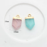 Natural Stone Geometric Birthstone Charms 10*18mm 2pcs/lot