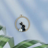 10pcs Alloy Enamel Rabbit Bunny Charms for DIY Jewelry Making
