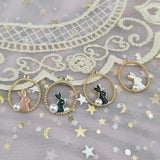 10pcs Alloy Enamel Rabbit Bunny Charms for DIY Jewelry Making
