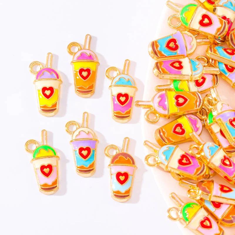 20Pcs Enamel Food Pendant Charm for Jewelry Making