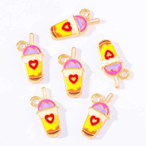 20Pcs Enamel Food Pendant Charm for Jewelry Making