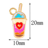 20Pcs Enamel Food Pendant Charm for Jewelry Making