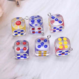 10pcs Colorful Dice Charms Resin Pendant DIY Jewelry Accessories