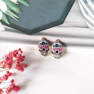10pcs Colorful Skull Metal Charms for Earrings Calavera Pendants
