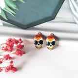 10pcs Colorful Skull Metal Charms for Earrings Calavera Pendants