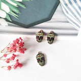 10pcs Colorful Skull Metal Charms for Earrings Calavera Pendants