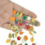 20pcs Fruit & Vegetable Enamel Charms for Earrings DIY Jewelry