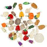 20pcs Fruit & Vegetable Enamel Charms for Earrings DIY Jewelry