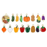 20pcs Fruit & Vegetable Enamel Charms for Earrings DIY Jewelry