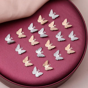 100pcs Tiny Butterfly Insect Charms for Jewelry Making Earrings Pendants