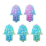 5pcs Stainless Steel Hollow Filigree Pendants for DIY Jewelry Making