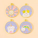 20Pc Golden Alloy Enamel Alphabet Charms Cat Dog Pendant for Jewelry Making