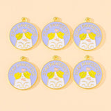 20Pc Golden Alloy Enamel Alphabet Charms Cat Dog Pendant for Jewelry Making
