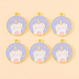 20Pc Golden Alloy Enamel Alphabet Charms Cat Dog Pendant for Jewelry Making