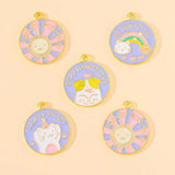 20Pc Golden Alloy Enamel Alphabet Charms Cat Dog Pendant for Jewelry Making