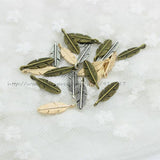 Small leaf Charms 2D246 Lot of 100 Alloy Metal Three Leaf Charms