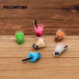 10Pcs 3D Pearl Milk Tea Cup Pendants Box Resin Charms for DIY Jewelry Craft