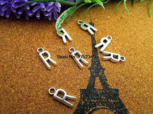 30pcs Antique Silver Alphabet/Letter R 16mm Charms Pendant