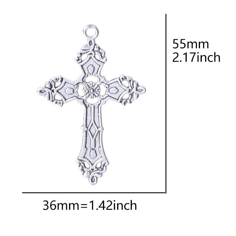 Gothic Religion Jesus Cross Pendant for Jewelry Making Punk Women Earrings