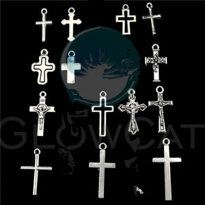 Gothic Religion Jesus Cross Pendant for Jewelry Making Punk Women Earrings