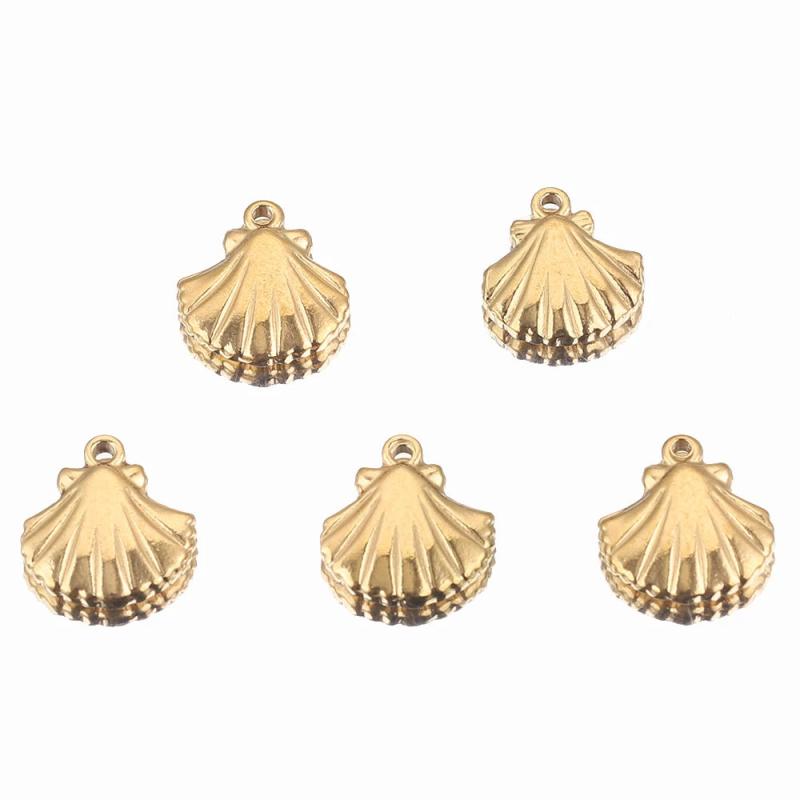 5pcs Gold-Plate Stainless Steel Charms for Bracelet & Necklace Making