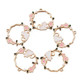 5 pcs Cat Flower Charms for Earring Bracelet DIY Jewelry Making