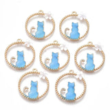 5 pcs Cat Flower Charms for Earring Bracelet DIY Jewelry Making