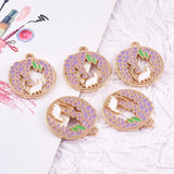 5 pcs Cat Flower Charms for Earring Bracelet DIY Jewelry Making