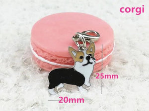 5PCS Enamel Dog Tags Pendant Charms DIY Key Chain Keyrings Jewelry Making
