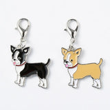 5PCS Enamel Dog Tags Pendant Charms DIY Key Chain Keyrings Jewelry Making
