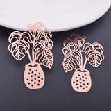 6pcs 48*32mm Silver Potted Plants Charms for DIY Earrings Pendant