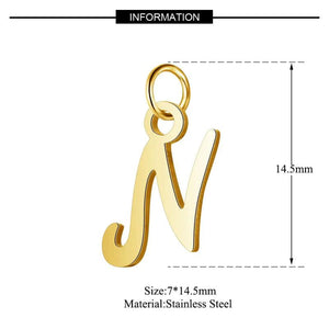 5pcs Stainless Steel Alphabet Charms DIY Initials A-Z Pendant with Jump Ring