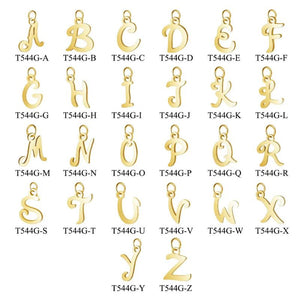 5pcs Stainless Steel Alphabet Charms DIY Initials A-Z Pendant with Jump Ring