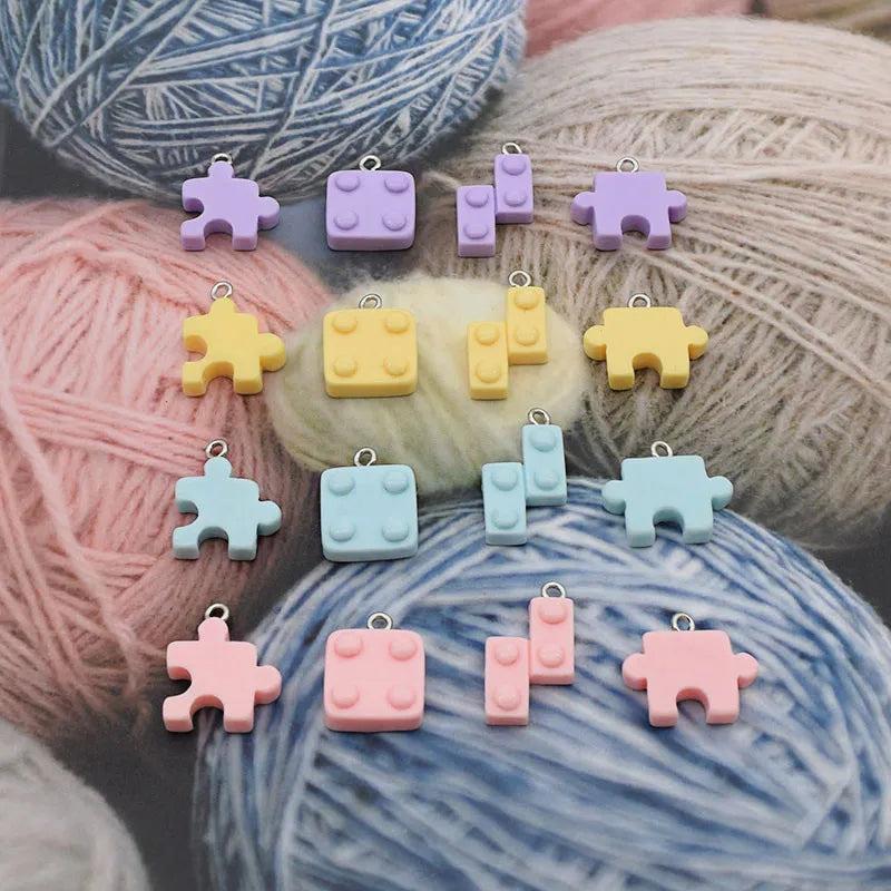 10pcs Bldg Blocks Earrings HPop Key Ring Jewelry DIY P54