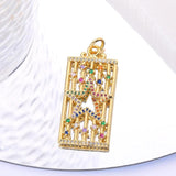 18K Plated Rainbow Star Hamsa Love Heart Crown Charm Set