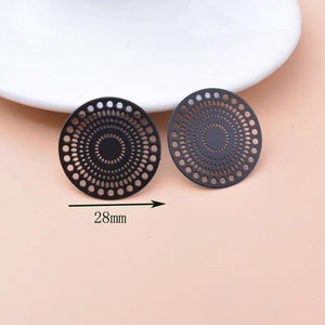 6pcs Brass Laser Cut Round Leaf Charms for Earrings Pendant