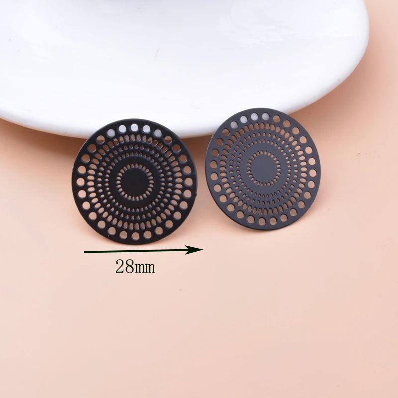 6pcs Brass Laser Cut Round Leaf Charms for Earrings Pendant