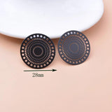 6pcs Brass Laser Cut Round Leaf Charms for Earrings Pendant