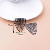 6pcs Brass Laser Cut Round Leaf Charms for Earrings Pendant