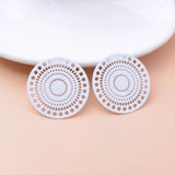 6pcs Brass Laser Cut Round Leaf Charms for Earrings Pendant