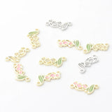 Zinc Alloy Enamel Lily Of The Valley Flowers Charms Pendant 10pcs