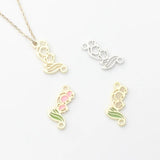 Zinc Alloy Enamel Lily Of The Valley Flowers Charms Pendant 10pcs