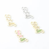 Zinc Alloy Enamel Lily Of The Valley Flowers Charms Pendant 10pcs