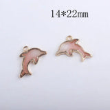 10pcs Shining Dolphin Enamel Charms DIY Pendant Animal Metal Charms YZ127