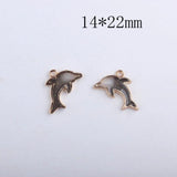 10pcs Shining Dolphin Enamel Charms DIY Pendant Animal Metal Charms YZ127