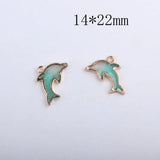 10pcs Shining Dolphin Enamel Charms DIY Pendant Animal Metal Charms YZ127