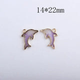 10pcs Shining Dolphin Enamel Charms DIY Pendant Animal Metal Charms YZ127